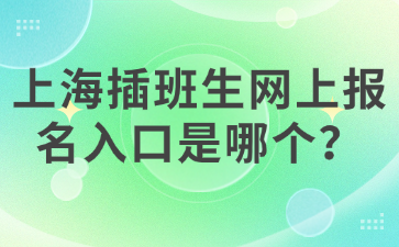 上海插班生网上报名入口是哪个？