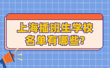 上海插班生学校名单有哪些?